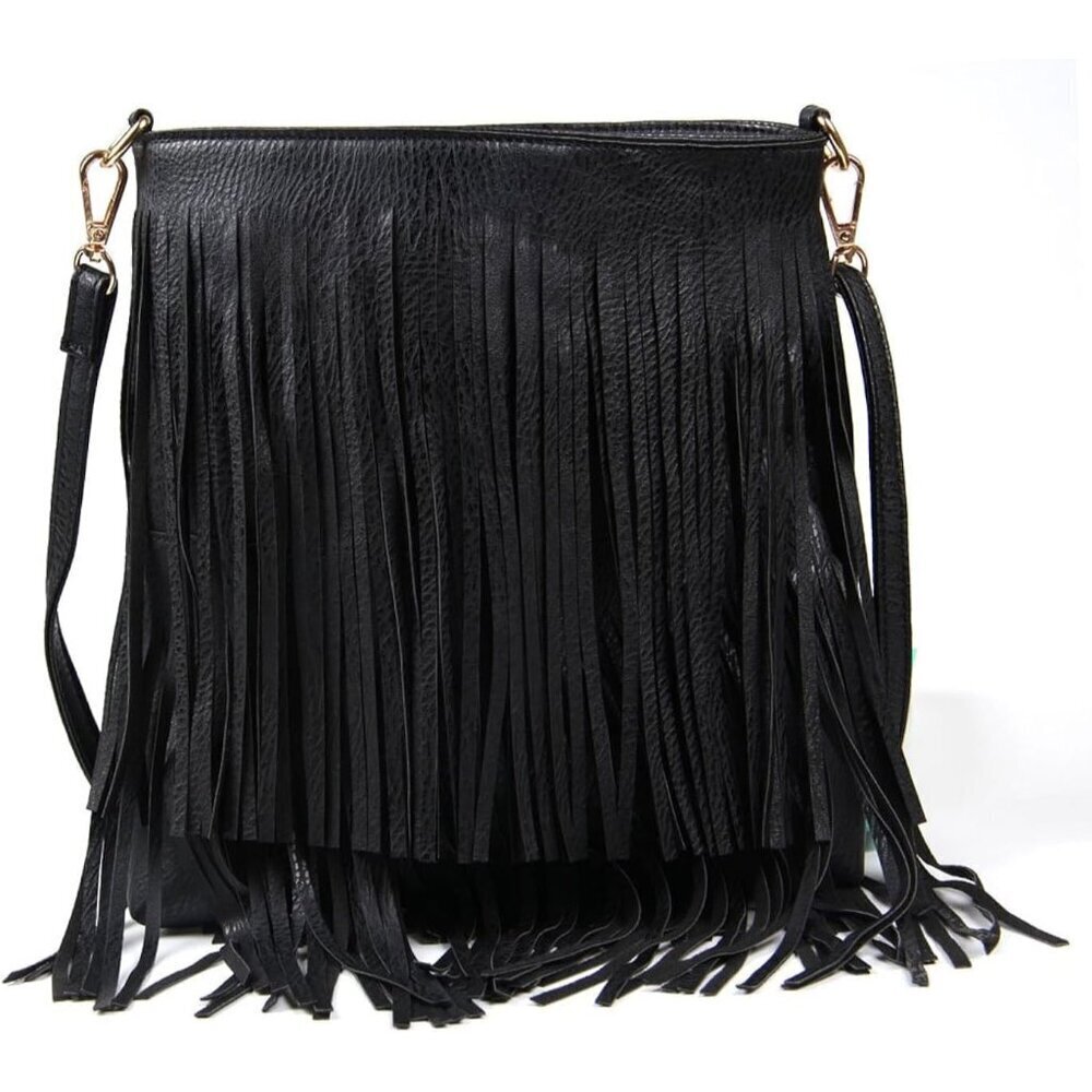 Women Tassel Crossbody Bag Leather-Polyester Leisure Elegant Gift